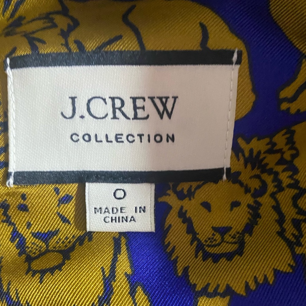 J.Crew Collection Royal Blue Gold
Lion Print Silk Shirt Blouse Size 0 - Picture 13 of 14